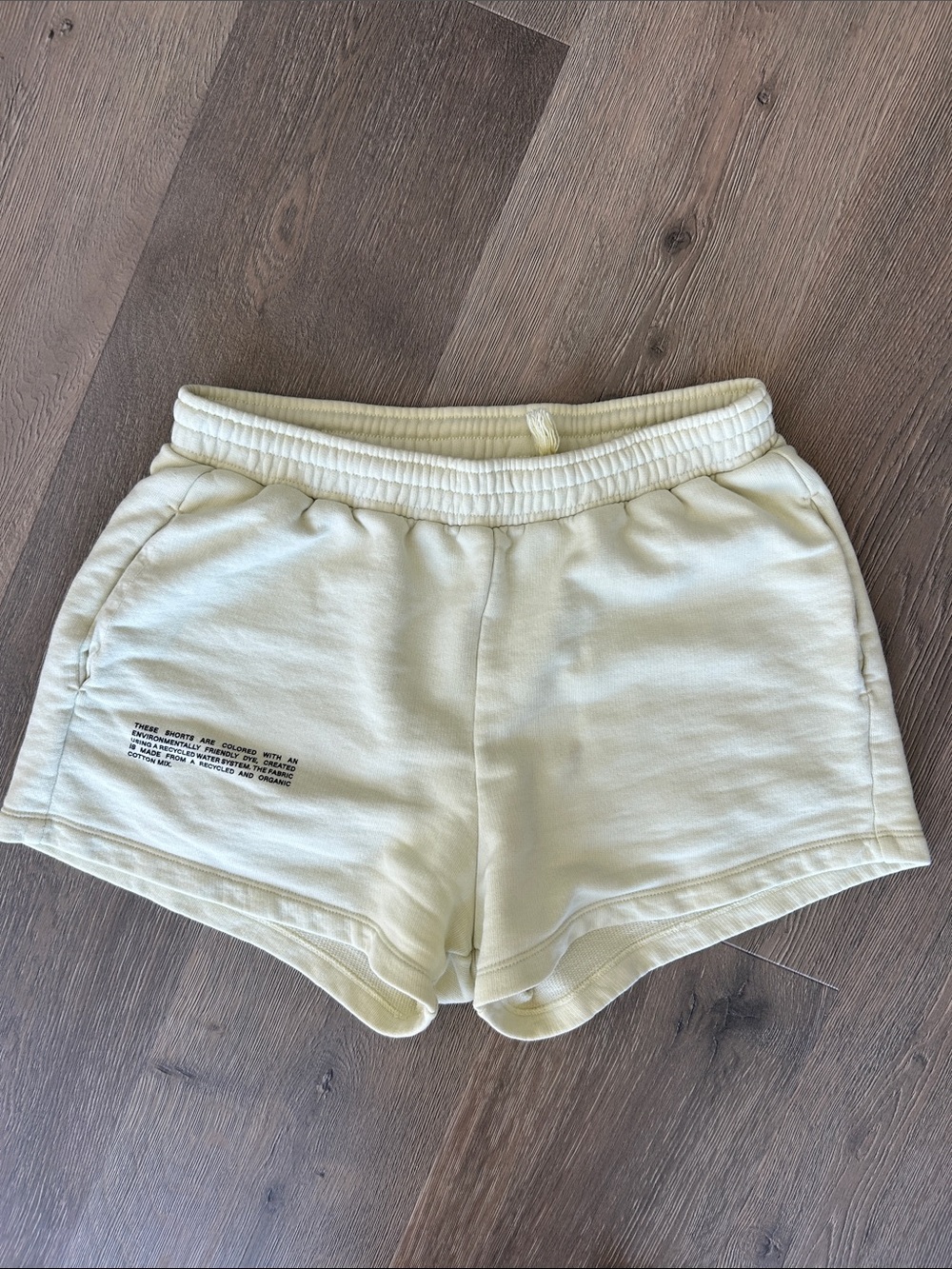 PANGAIA 365 Organic Cotton Sweatshorts in Pale Yellow